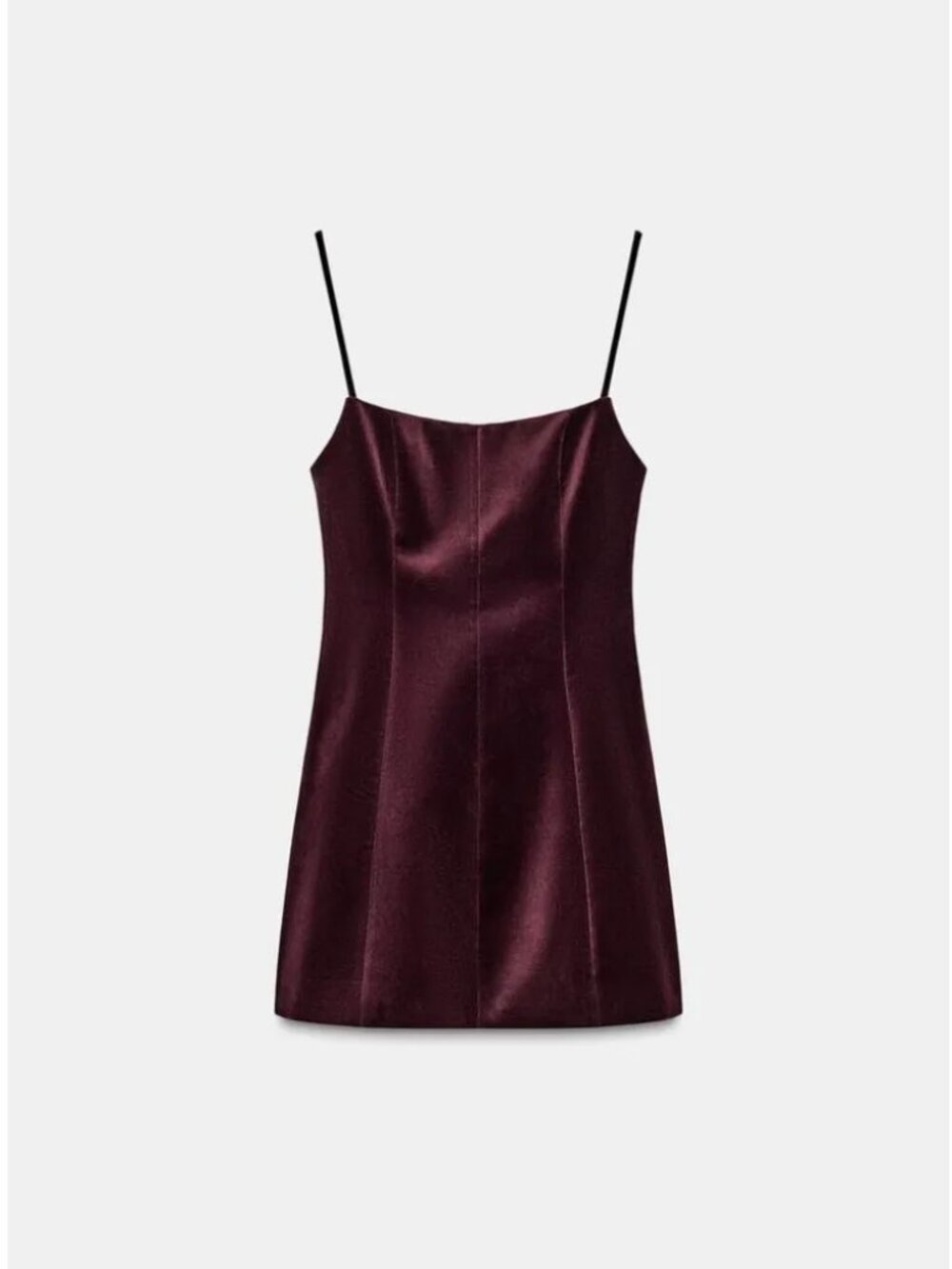 ZARA Voluminous Velvet Mini Dress - Burgundy / Size M NWT